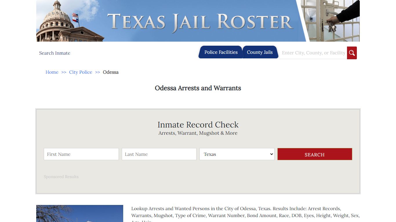 Odessa Arrests and Warrants | Jail Roster Search